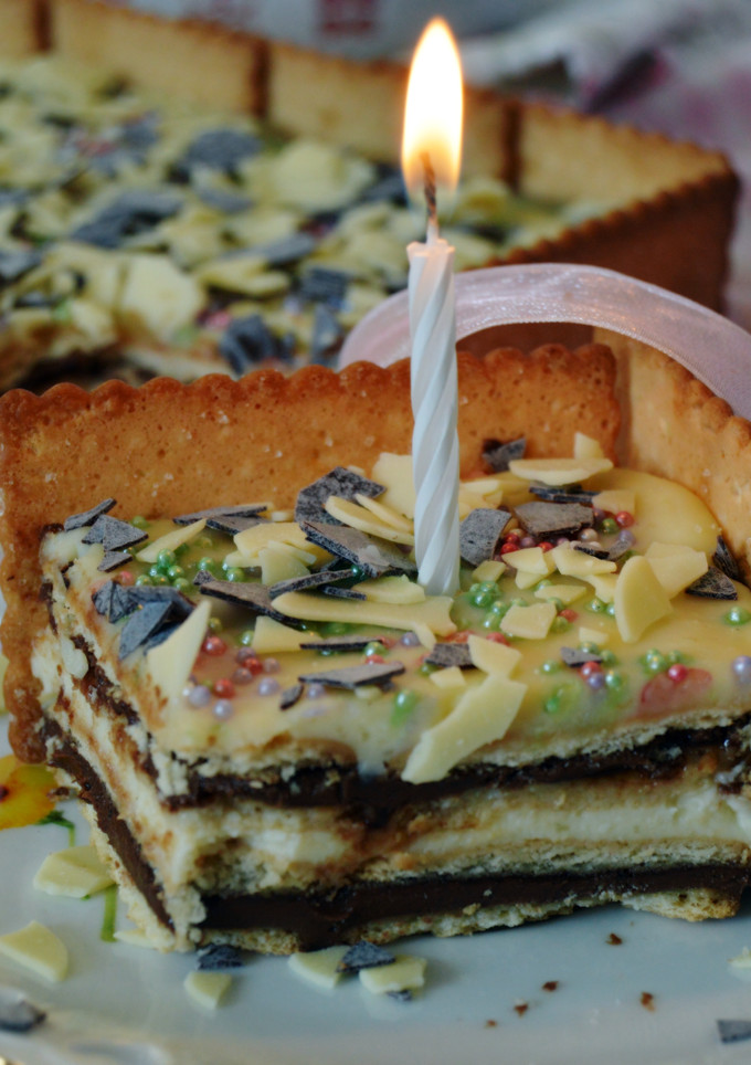 Una foto de Tarta de galletas y doble chocolate
