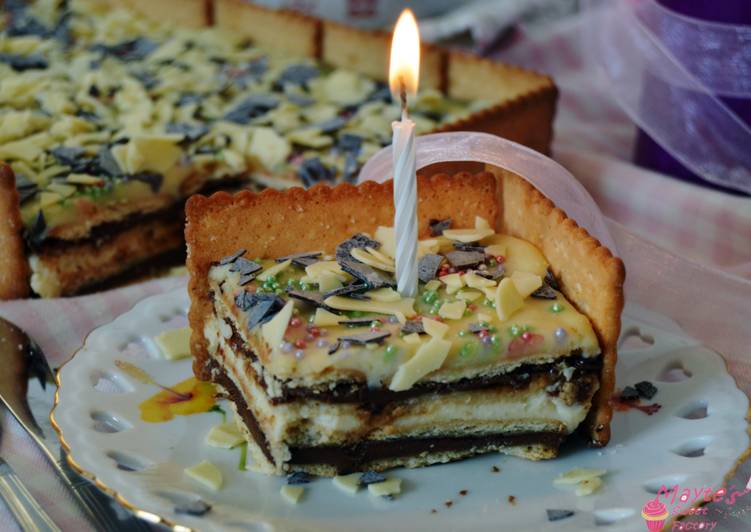 Tarta de galletas y doble chocolate