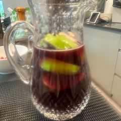 A picture of "Jug of Joy" Sangria - Spanish Perfection. Ok This One Is Dangerous :P My Sister Is to Blame- Enjoy.