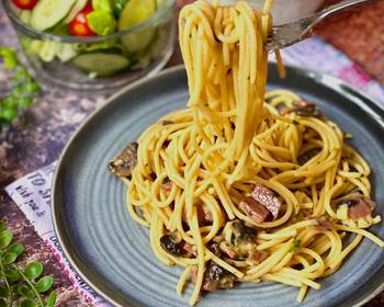 How To Serving Recipe Carbonara Pasta Yummy