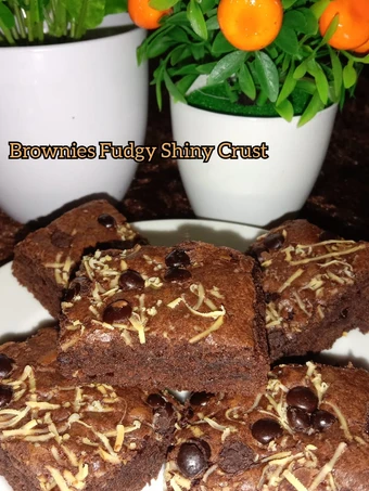 Cara Gampang Membikin Resep Brownies panggang shiny crust yang Enak Banget Anti Ribet, Lezat