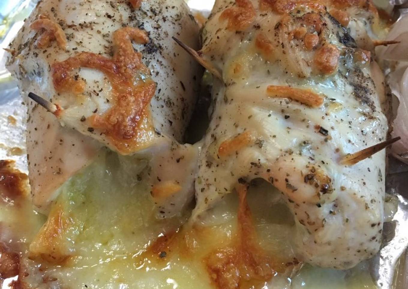 Pechuga de pollo rellena de queso súper facil y económico