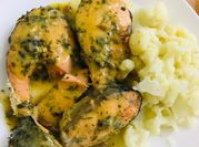 A picture of lemon butter salmon