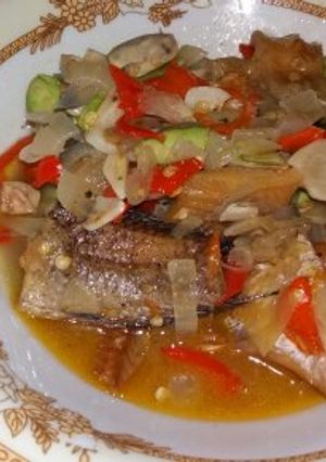 Foto resep Tim ikan asin gabus