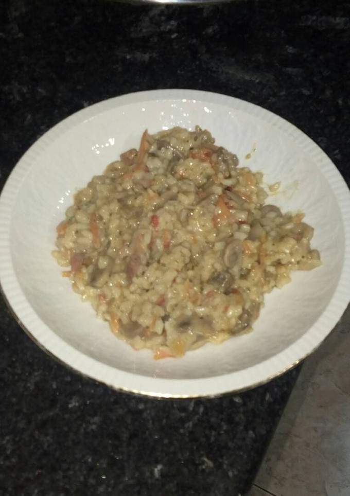 Una foto de Rissotto de verduras con jamón