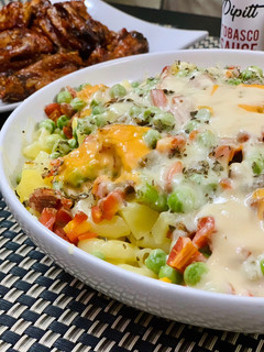 A picture of Quick Baked Macaroni (with left over).