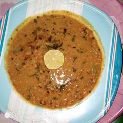 A picture of Ravan ki Daal (brown Beans).