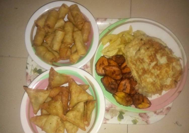 Recipe: Delicious Potatoes chips,plantain&amp;fried egg