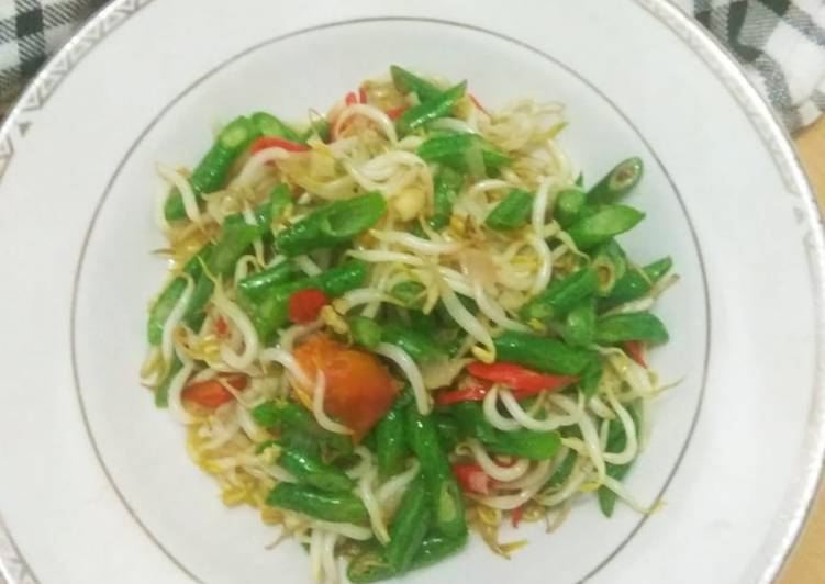 Tumis kacang panjang tauge