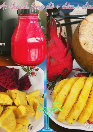 Hình của món Nước ép dứa dừa và thanh long đỏ.
