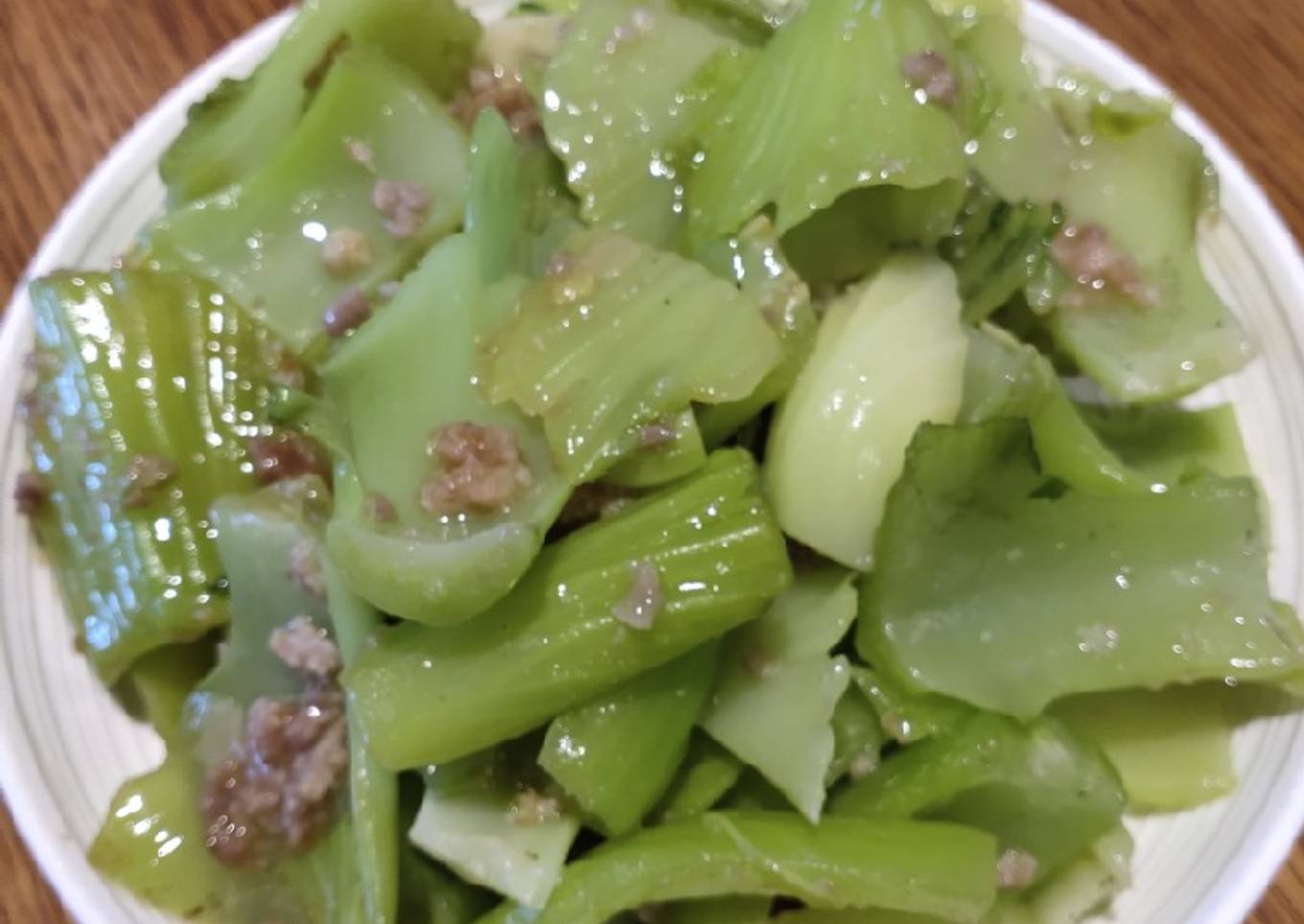 Simple Way to Make Quick Mustard Green with Ground Pork