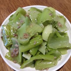 A picture of Mustard Green with Ground Pork.