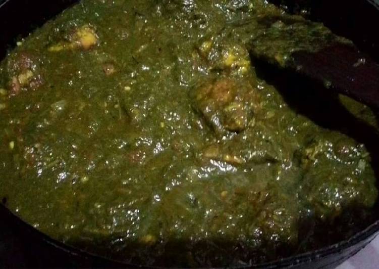 Palak with lauki koftas