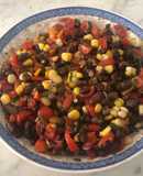 Bean and corn salad in cumin-lime dressing