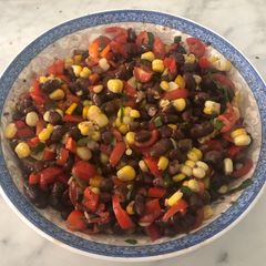 A picture of Bean and corn salad in cumin-lime dressing.