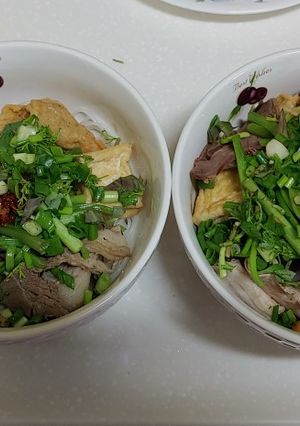 Hình của món Bún cá và bánh đa cua mua sẵn tại Hàn ♥.
