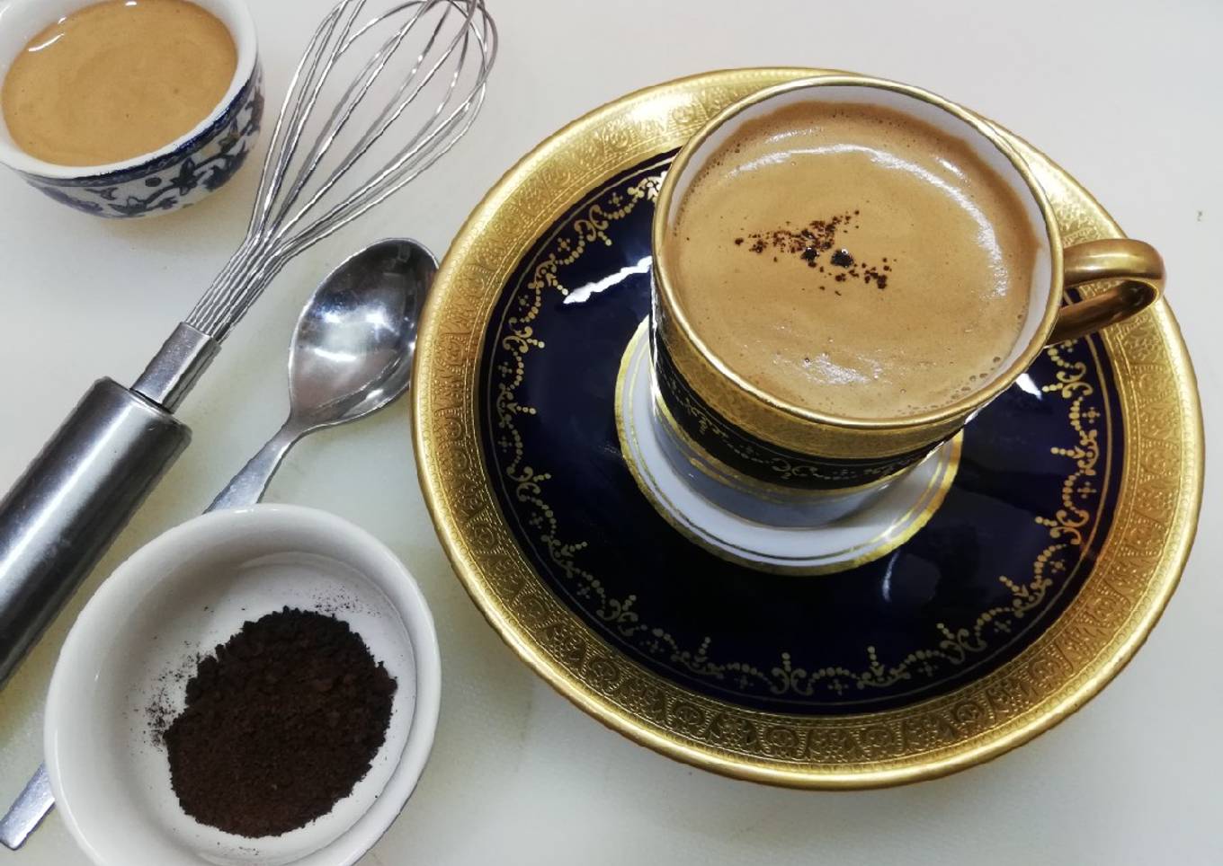 Creamy frothy coffee