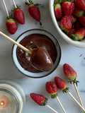 Fondue de chocolate vegana sin azúcar