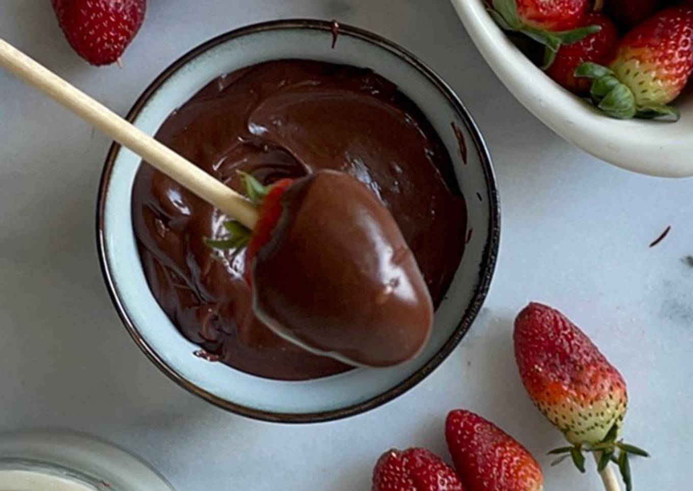 Fondue de chocolate vegana sin azúcar