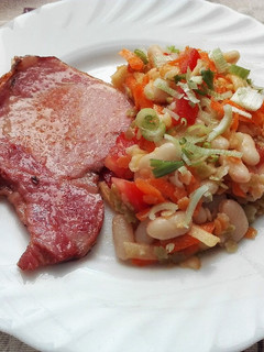 Una foto de Ensalada de habichuelas y pasta