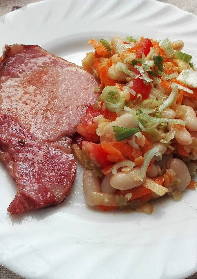 Una foto de Ensalada de habichuelas y pasta