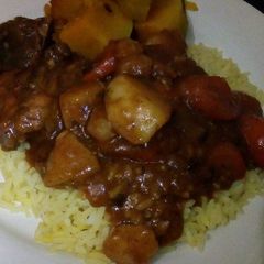 A picture of Vegetable chicken stew.