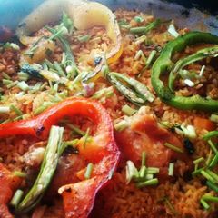 A picture of Chicken Paella.