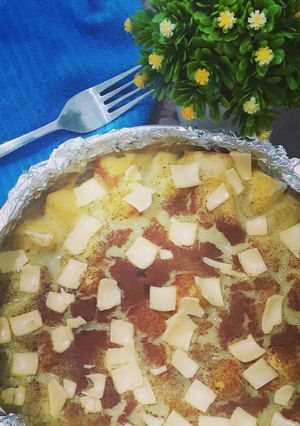 Foto resep Puding Roti Durian Keju non Oven
