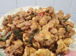 Gambar PELBAGAI MASAKAN SAYUR : Peria goreng salted egg