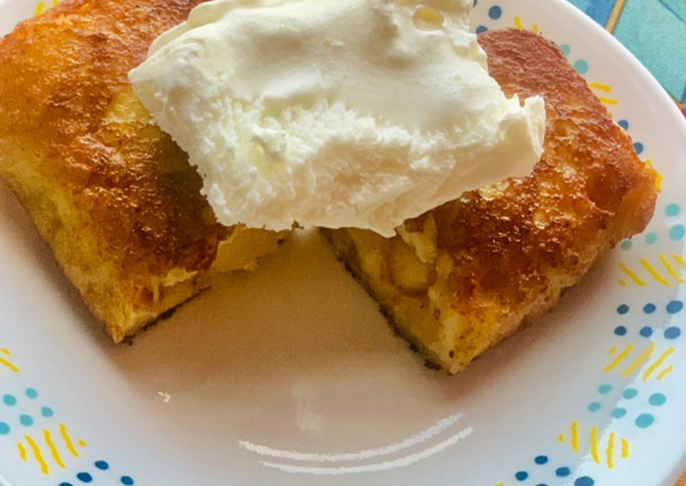 Apple pie leftover filling in crispy bread served with Vanilla ice cream