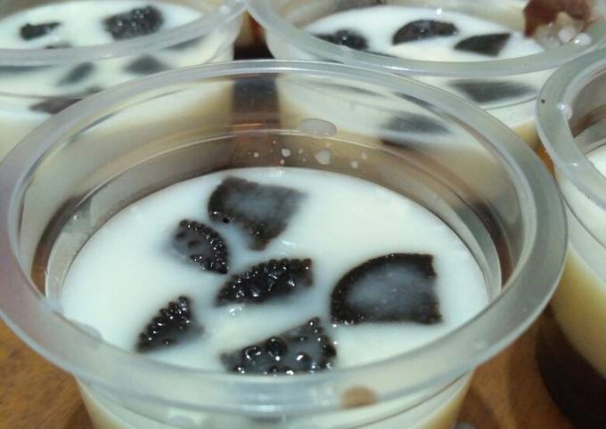 Pudding coklat Oreo 2 lapis