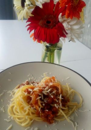 Foto resep Spaghetti home made.Tips spaghetti mengkilat dan tdk lengket