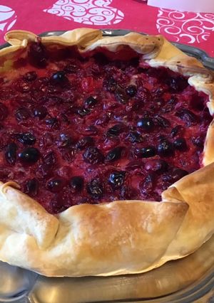 Une photo de Tarte cranberries citron et amandes