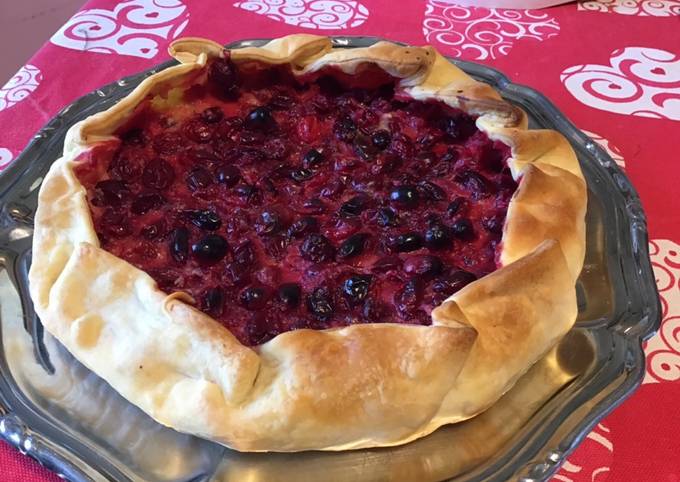 Tarte cranberries citron et amandes