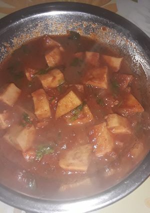 صورة لوصفة القلقاس بالصلصة على طريقة الصعايدة 🍲