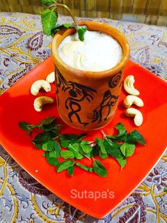 লস্যি উইথ পুদিনা(ওয়েলকাম ড্রিঙ্কস)(lassi with pudina recipe in Bengali) রেসিপির প্রধান ছবি