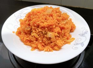 Hình của món Cơm chiên kim chi.