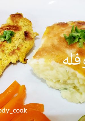 عکسی از دستور سوفله سیب زمینی