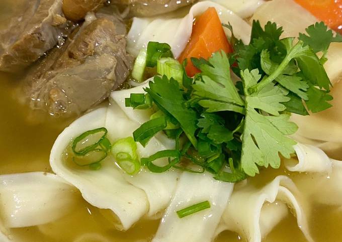 Taiwanese style Beef noodle with clear broth