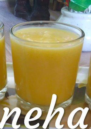 A picture of Mango flavoured Lassi.