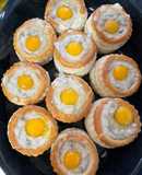Volovanes de champiñones con huevo de codorniz