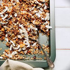 A picture of Dried figs and pumpkin seed granola.