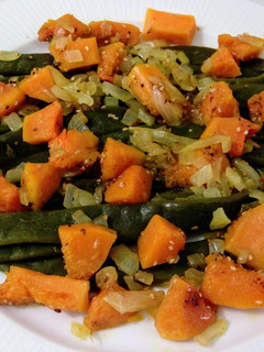 Una foto de Judías y calabaza salteadas con anís