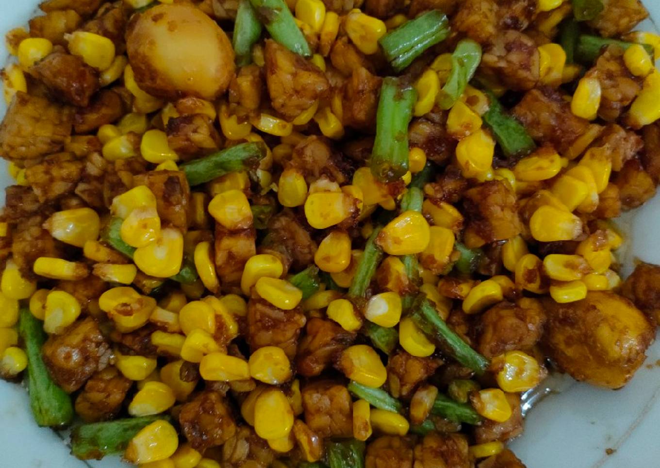 Tumis Tempe Buncis Telur Puyuh