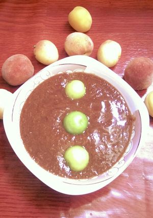 عکسی از دستور دسر هلو و زرد آلو 🍑🍸💛💚