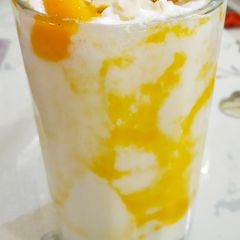 Mango dry fruit lassi A picture of Mango dry fruit lassi.