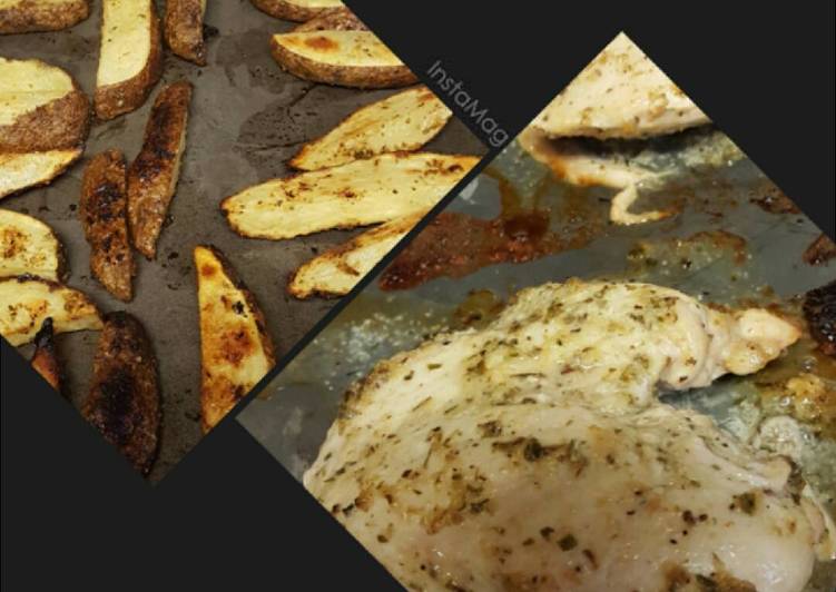 Recipe of Any-night-of-the-week Zesty Broiled Chicken &amp; Baked Potato Wedges