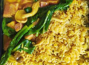 Hình của món Cà ri 🍛 khoai ăn cùng cơm gạo lứt | Món chay.