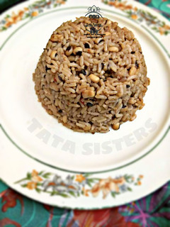 A picture of Rice and beans jollof.