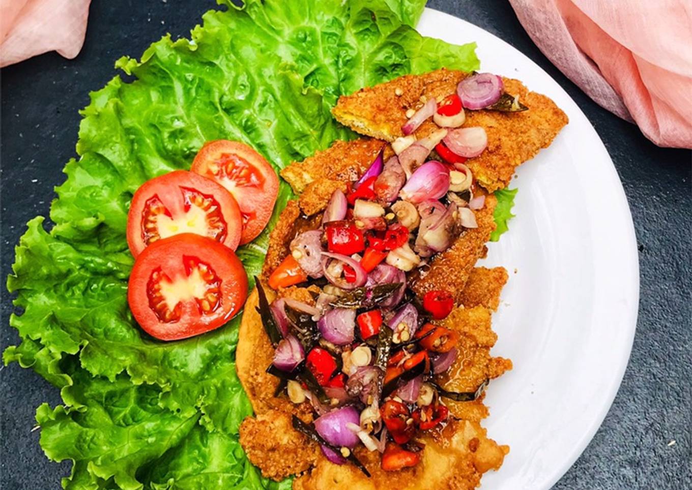 Dim katsu sambal matah